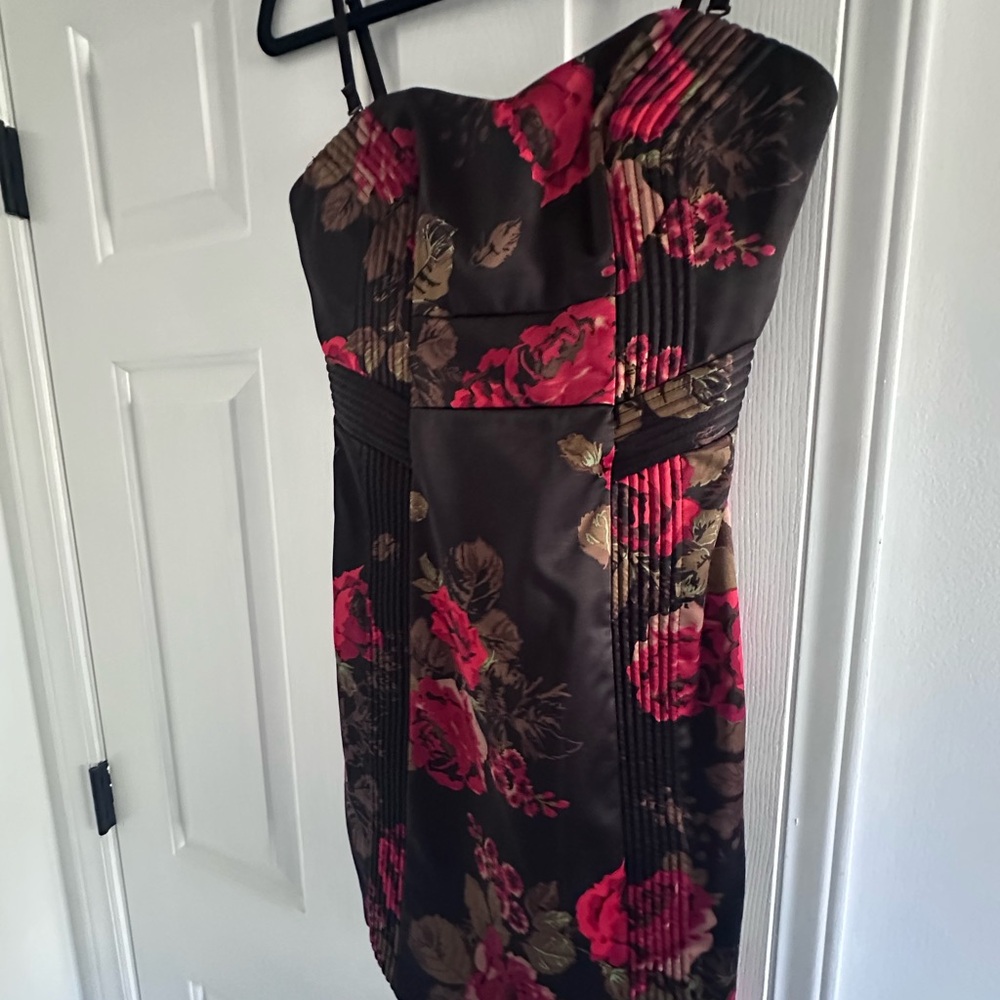 Guess Strapless Dress - Red and Brown